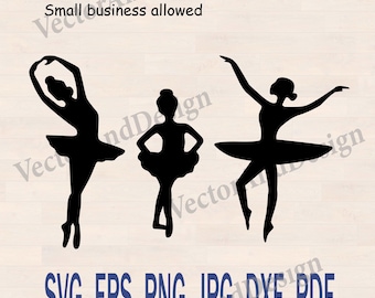 Ballerina SVG Clipart, Ballroom Dancing Cut File, Dance SVG for Cricut, Silhouette Cameo