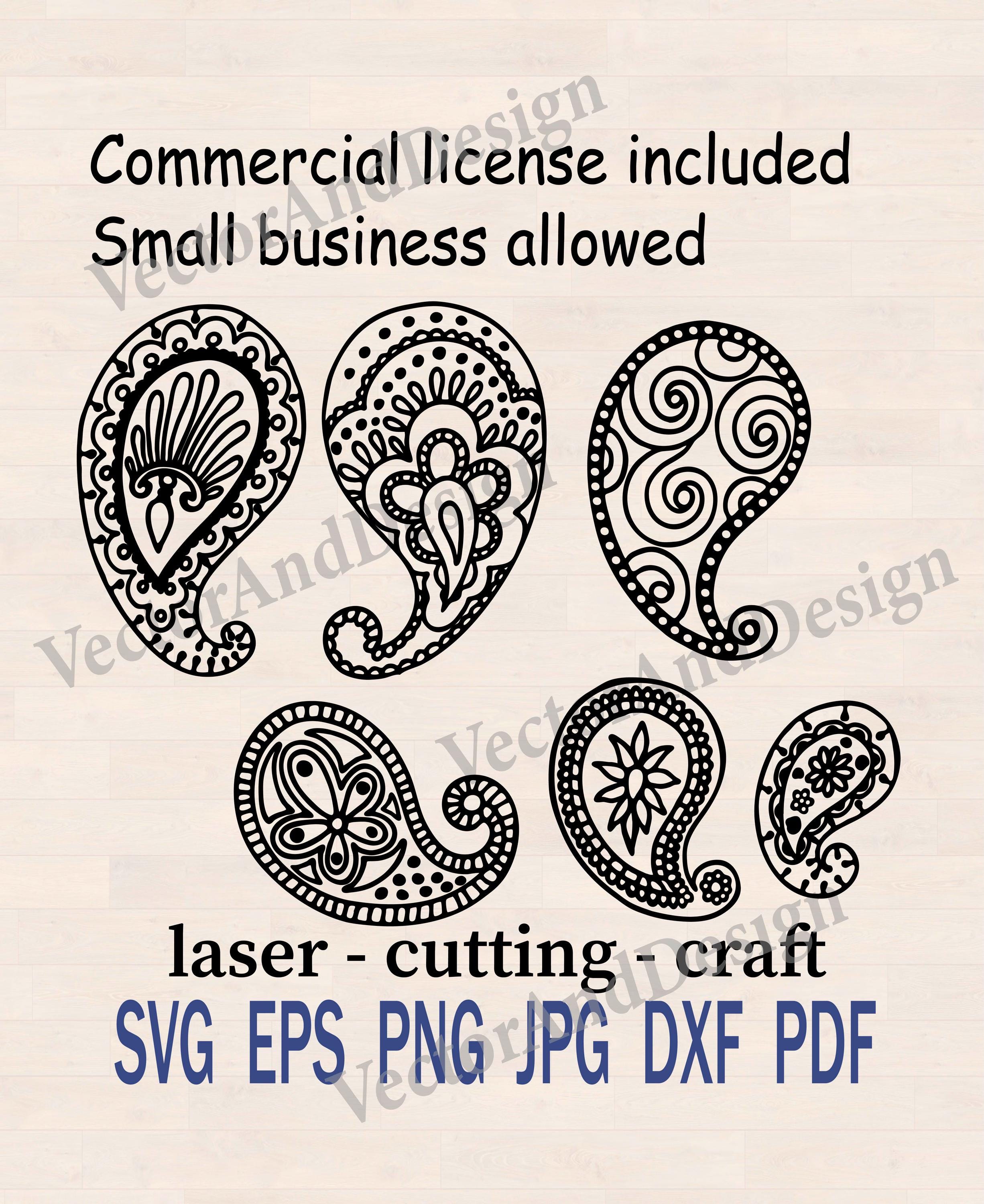 Indian Paisley Svg, Pattern Eps, Lace Template Svg, Zentangle