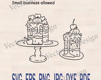 Cake svg file, Cupcake Bakery vector, Cake Bundle silhouette, wedding png
