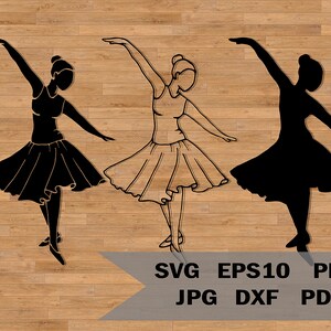 Plantilla de bailarina svg, Ballerina Cut File, Ballet Svg, clip art, Ballerina Silhouette image, SVG para Cricut y Silhouette