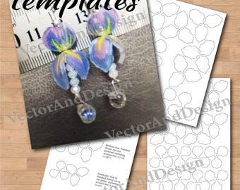 Iris Flowers Digital Shrink Plastic Template, simple flower DIY (Digital Download)