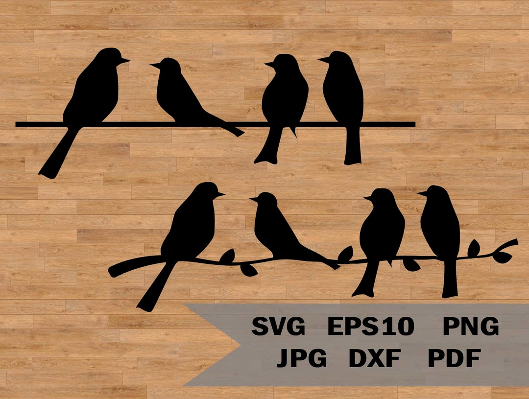 Birds on a Branch Svg, Birds Svg, Bird Silhouette Svg, Bird Cut File