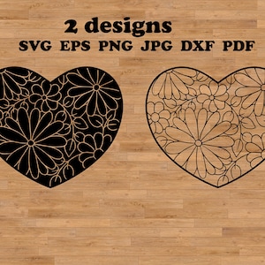 Camomilla cuore Svg, Wildflower Svg, Floral Heart Svg, Flower Heart Svg, Daisy Svg, Flower Bouquet Svg, Camomilla svg