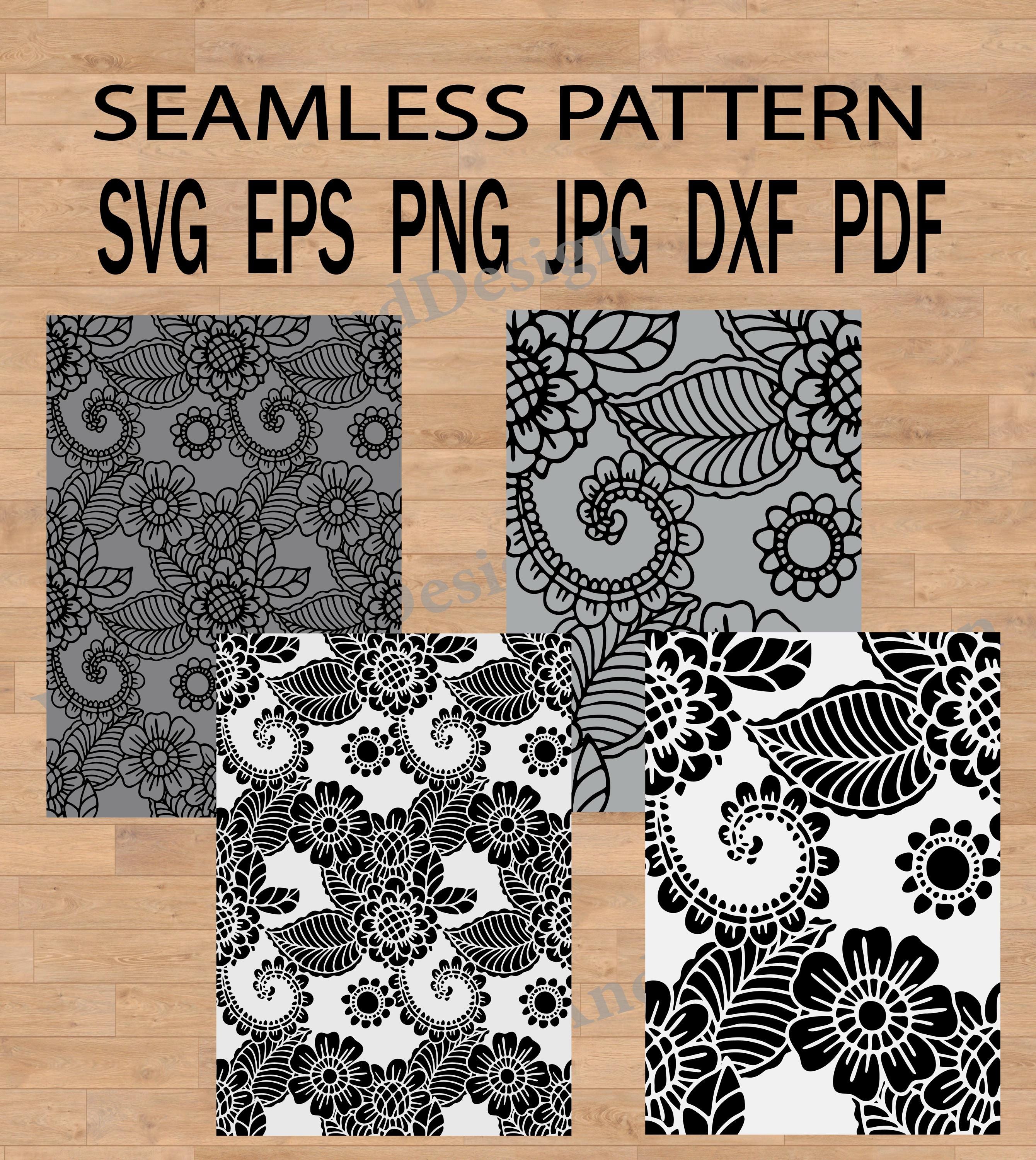 Filigree Seamless Pattern Svg, Floral Pattern, Lace Template Svg ...
