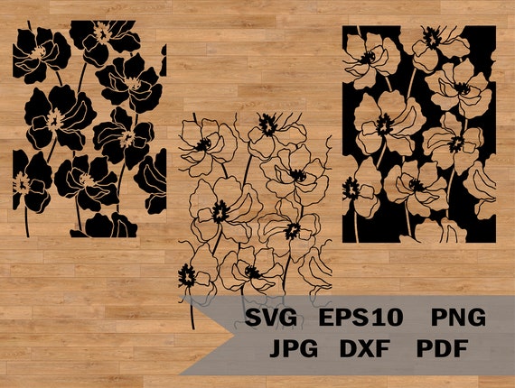 5x5 Hawaiian Flower Pattern Print Stencil, Size: 5 x 5, Beige