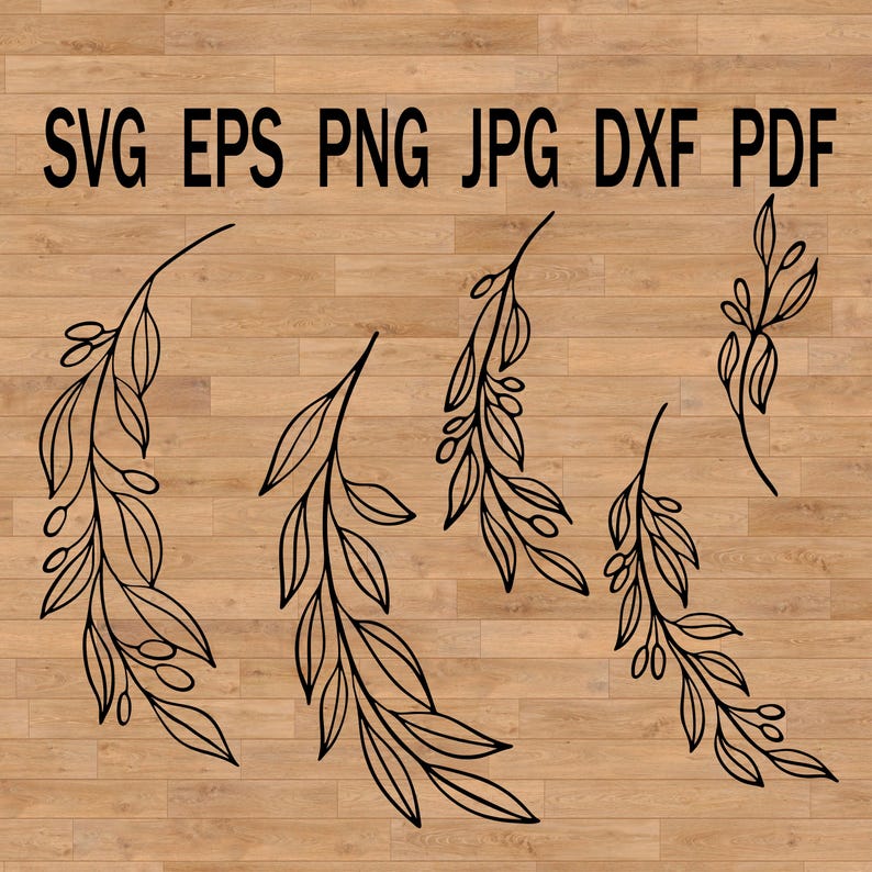 Olive Branches Svg Plotter File Dxf Fall Silhouette Eps - Etsy