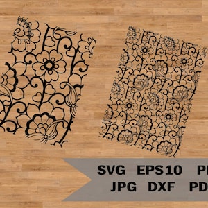 レース テンプレート svg、シームレス パターン svg、レース飾り、花柄レース svg、レース パターン svg、飾りカット、シームレスな花、フィリグリー