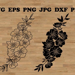 Ramo de flores Svg, borde de flores Svg, diseño floral de Cricut, vegetación Svg, botánico Svg, flores de jardín Svg, flores de primavera Svg