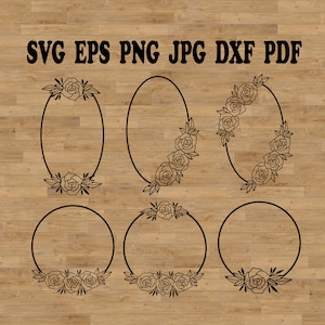 Diseño de marco de rosas SVG, corona de flores SVG, flor SVG, marco cuadrado SVG, marcos geométricos, marco de papel cortado, corona de rosas, archivo de corte de marco