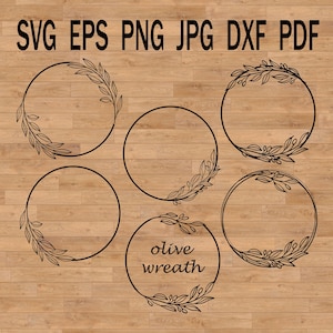 Moldura ramo de oliveira svg coroa de flores design botânico para projetos criativos