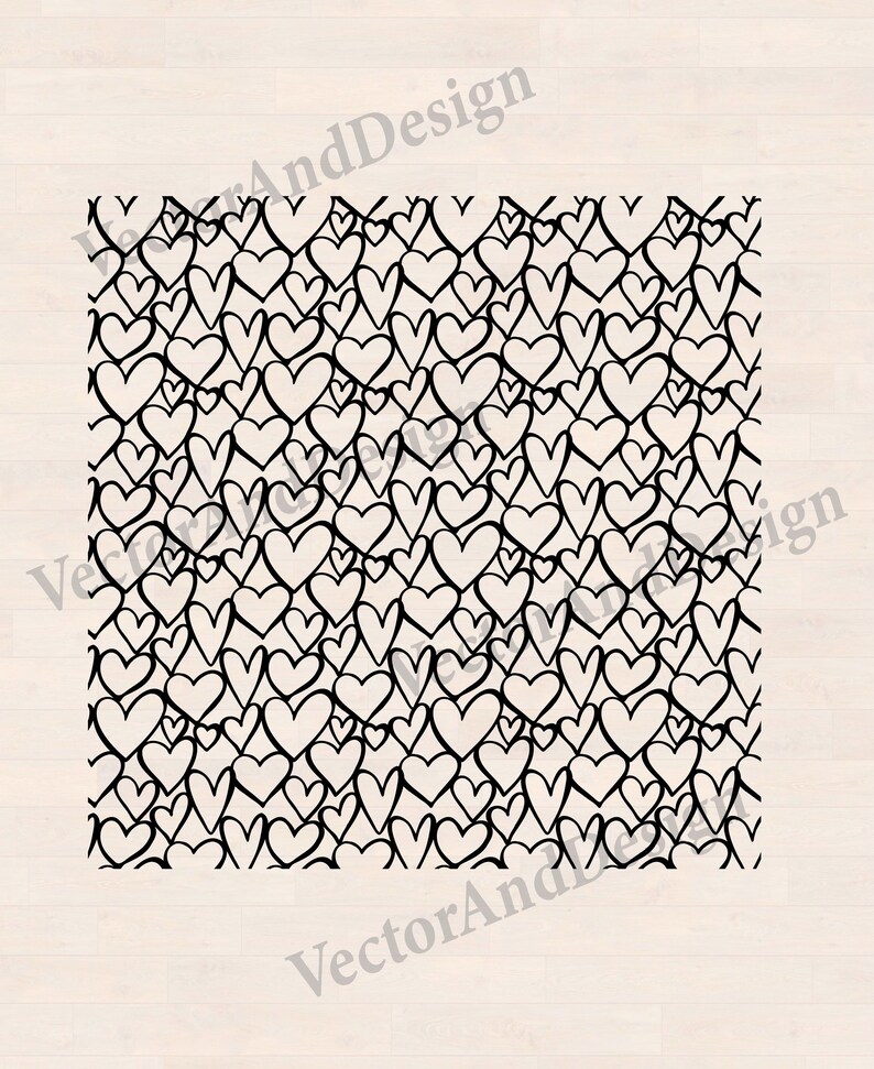 Seamless pattern heart svg, textile design valentine's background, print digital paper stencil