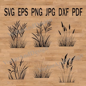 Imágenes prediseñadas de borde de hierba, hierba de primavera SVG, silueta de hierba, jardín SVG, archivos de corte de hierba, silueta de naturaleza, hierba silvestre, prado SVG