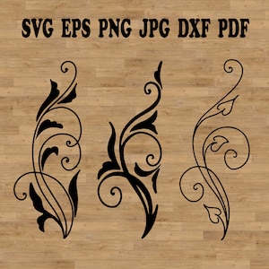 Curls Svg, flourish svg, decorative vine, Design elements svg, decorative element, wedding element, Lines svg, Border svg, Floral divider