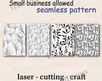 Seamless Botanical Leaf Pattern A4 Digital Paper for Cricut, Crafts and Printable Projects