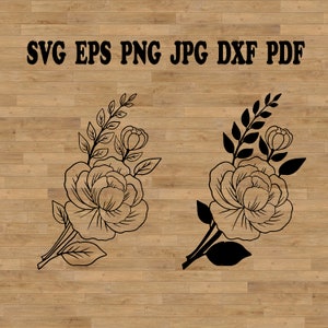 Boeket pioenrozen Svg, digitale bruiloft logo, pioenroos bloemen SVG, bloesem SVG, bruiloft SVG, bloem vector, pioenrozen vector, bloemboeket SVG