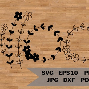 Margherite in formato SVG, fiori selvatici in formato SVG, file di taglio di fiori selvatici, file di taglio di margherite, corona circolare in formato SVG, cornice di fiori in formato SVG, clipart di fiori selvatici, file botanico in formato SVG