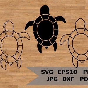 Turtle svg file, Sea Turtle Svg, Sea Turtle Monogram, sea animals dxf, Turtle clipart, sea wall art files, Turtle cnc cut file