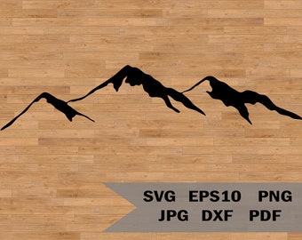 SVG de montaña, vector de montaña, DXF de montaña, archivos de corte de montaña, SVG de naturaleza, SVG de aire libre, SVG de camping, Cricut de montaña, silueta de montaña