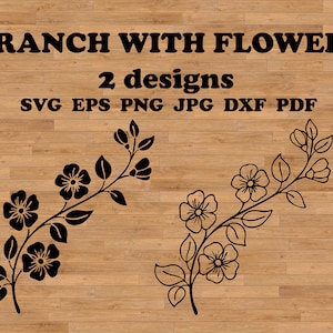シンプルな花の svg、植物の svg、野生の花の svg、花束の svg、誕生日の花の svg、桜の枝、自然の svg、枝の svg