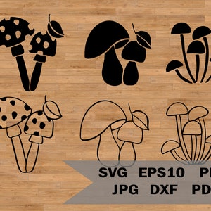 Archivo svg de hongos, clipart de hongos, hongos png, hongo celestial, SVG de planta forestal, paquete svg de hongos, svg de Plant Witch