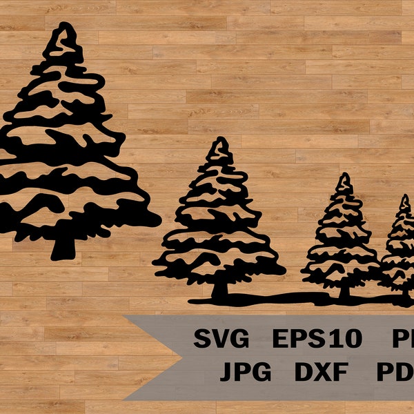 Christmas tree svg, pine tree bundle, pine tree clipart, forest svg, new year svg, spruce svg, tree silhouettes svg, Christmas Tree DXF