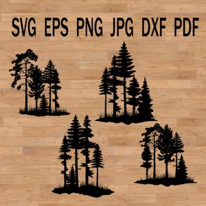 Paquete SVG de escena forestal de alta calidad, archivo SVG de paisaje, clipart de naturaleza, silueta de bosque, SVG de bosque al aire libre, SVG de aventura en la naturaleza