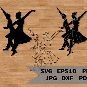 Plantilla de pareja de baile svg, Dancing People, Ballroom Dancing Digital Cutting Files, Imagen de ballet, SVG para Cricut y Silhouette