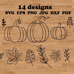 Día de Acción de Gracias, Calabaza svg, hojas de otoño svg, hoja de arce svg, patrón de hoja svg, hojas de otoño png, cricut botánico, lindo archivo de corte de vinilo