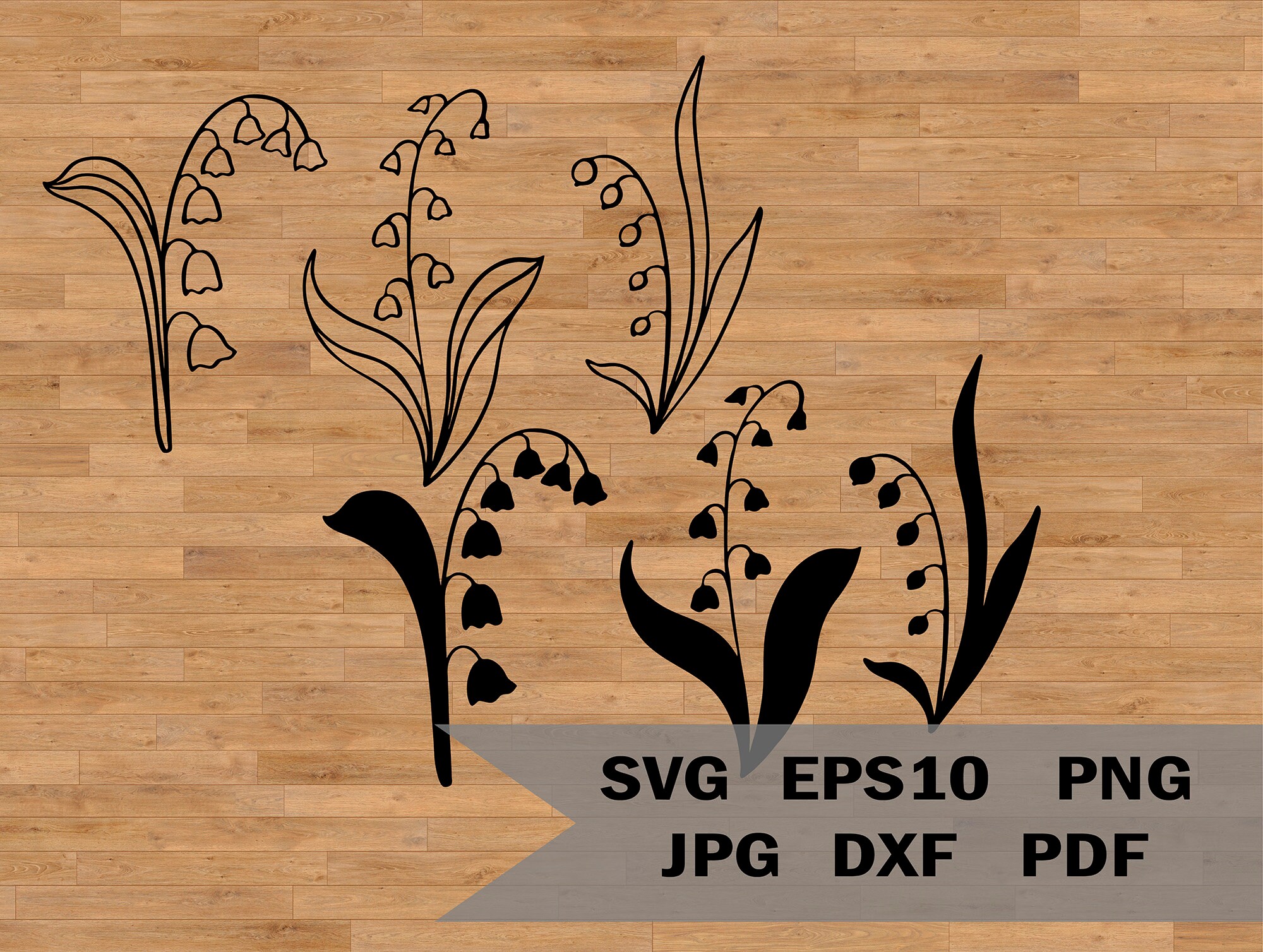 Lily of the Valley Svg Graphical Svg Flower Outline Lily - Etsy