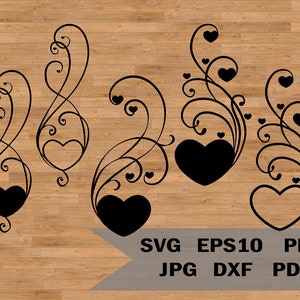 Ontwerp svg hartkrullen, hart vector, hart eps, doodle hart, hartbundel, handgetekende svg, schets hart svg, open hart svg