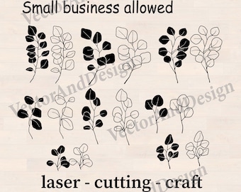 Eucalyptus SVG, Leaves Nature cut file, eucalyptus branches, hand drawn png