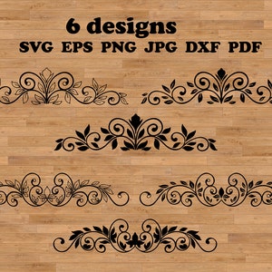 Ornement damassé Svg, bordure damassée Svg, eps floral, décoration accent svg, fichier laser floral, svg baroque, motif damassé, s'épanouir en damas