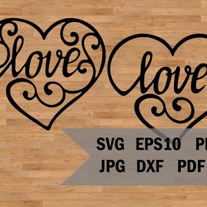 Amor con corazón SVG, Amor SVG, Día de San Valentín SVG, Camisa SVG para mujer, Hermoso corazón calado SVG, SVG para Cricut y Silhouette