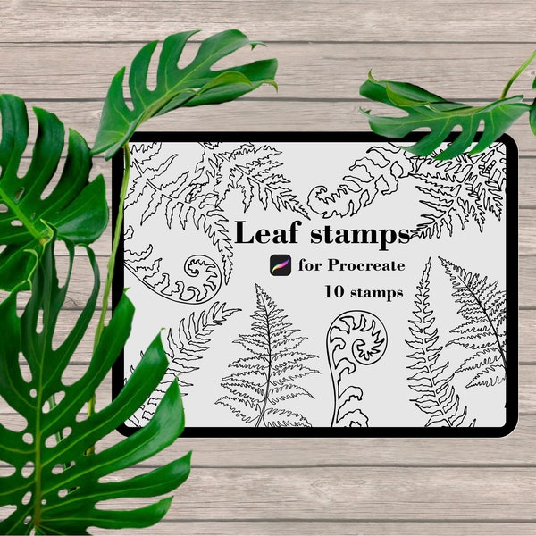 Fern brushes, Brush leaves, Procreate Brushes, procreate stamps, Stamp brushes, botanical stamps, procreate plant, procreate brush set