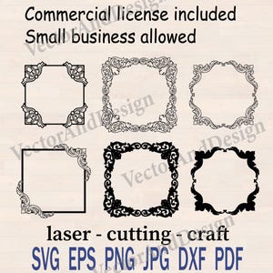 Western Filigree Frame SVG, Scroll Baroque Corner (Digital Download)