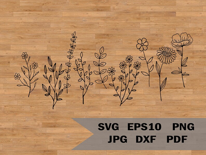 Download Clip Art Art Collectibles Template To Cut And Print Wild Plants Template Svg Wild Flowers Outline Drawing Plant Lover Svg Garden Svg Gardening Svg Wild Flowers Svg