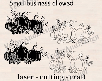 Paquete de archivos SVG de calabazas, Cosecha de otoño, Decoración de otoño, Archivos de corte láser, Cricut, Glowforge, LightBurn