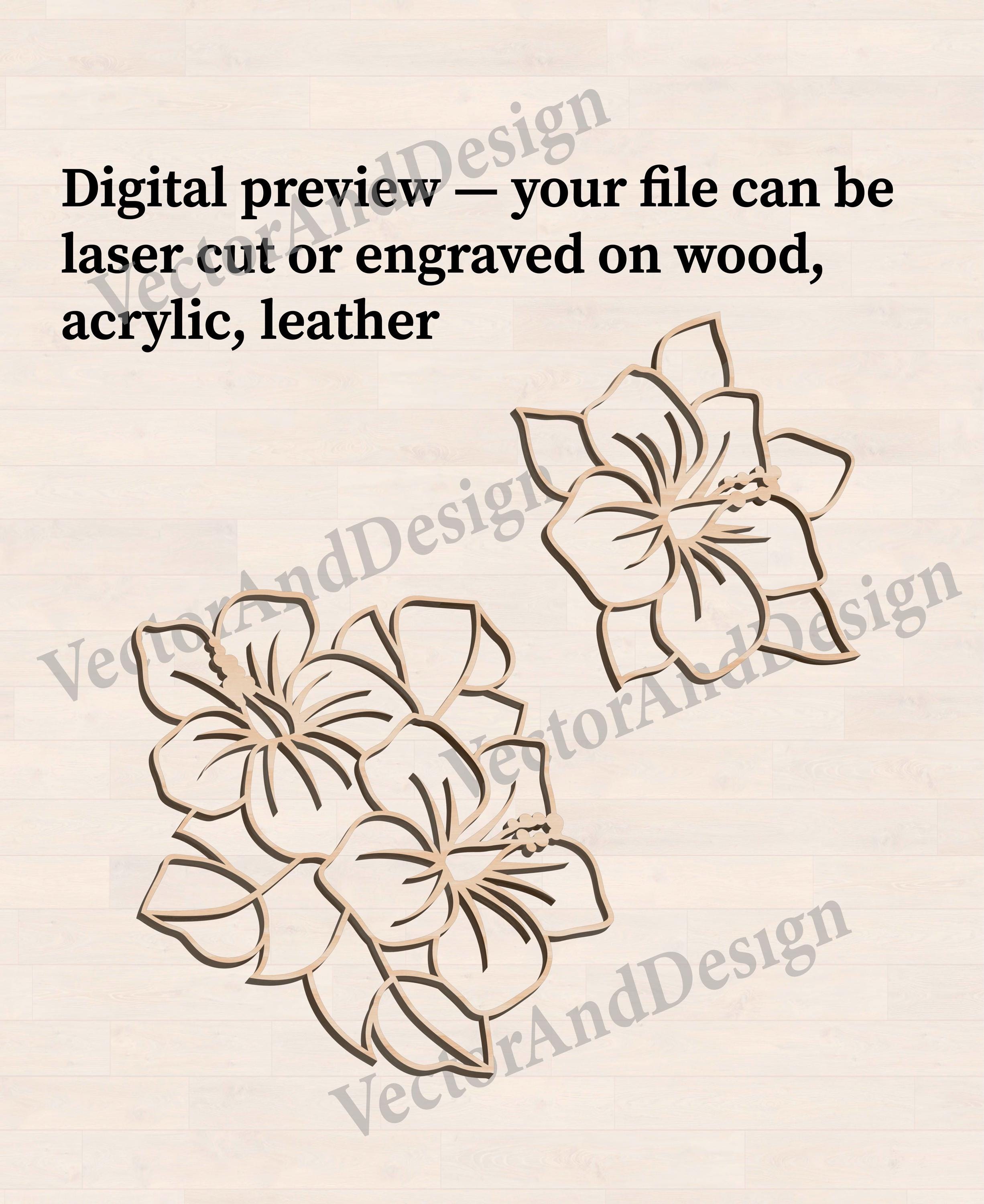 Tropical Flowers SVG Bundle for Cricut, Laser Cut, Engraving