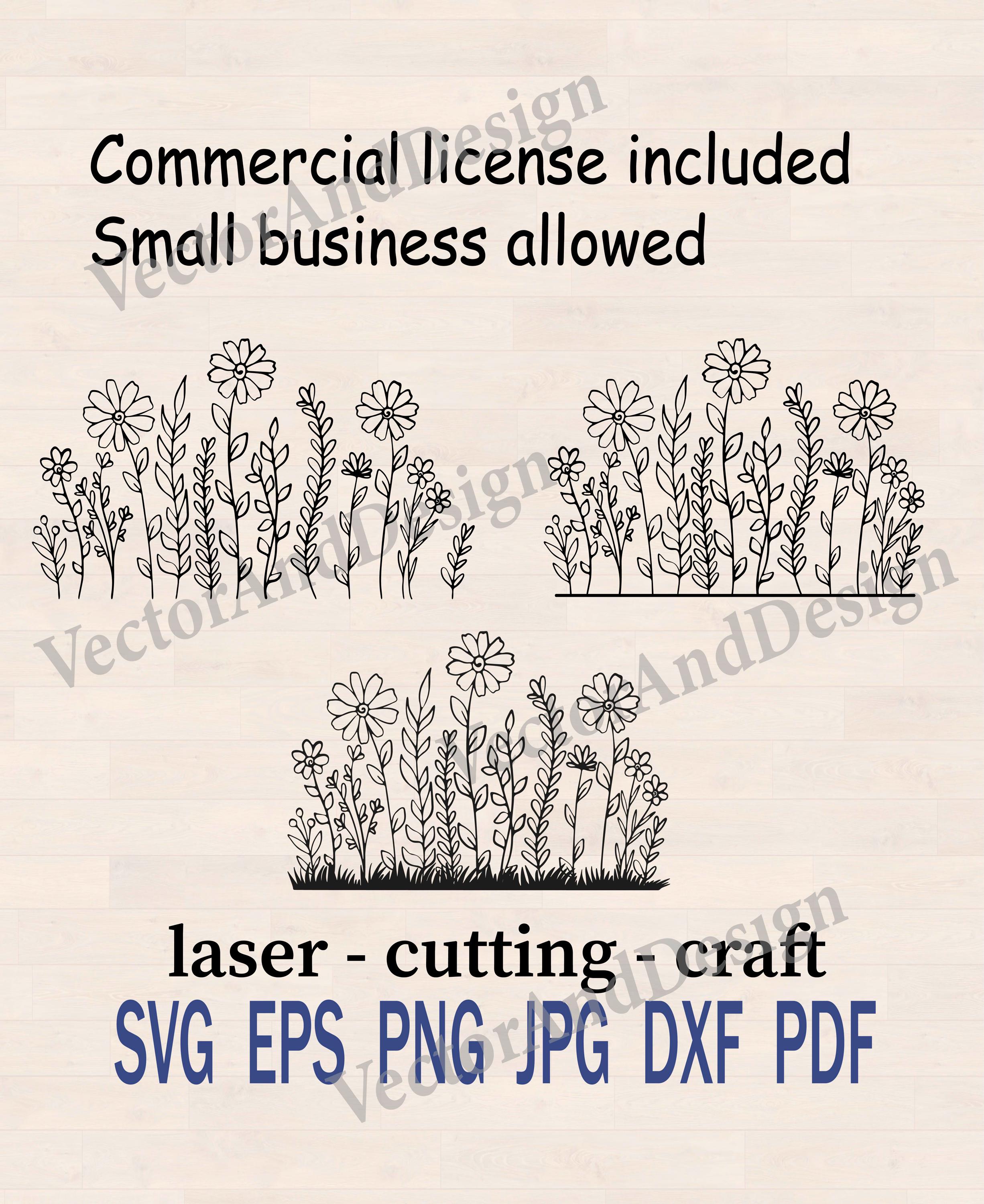 Wildflower Vector Svg, Botanical Art Garden Plant Cut File (svg