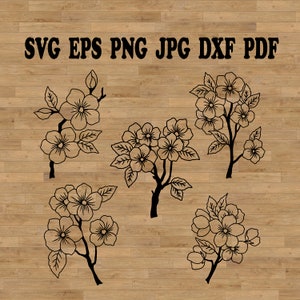 桜の枝 SVG、植物 SVG、花の要素 SVG、桜の花 png、細い線の植物、植物の花 SVG、花のクリップアート