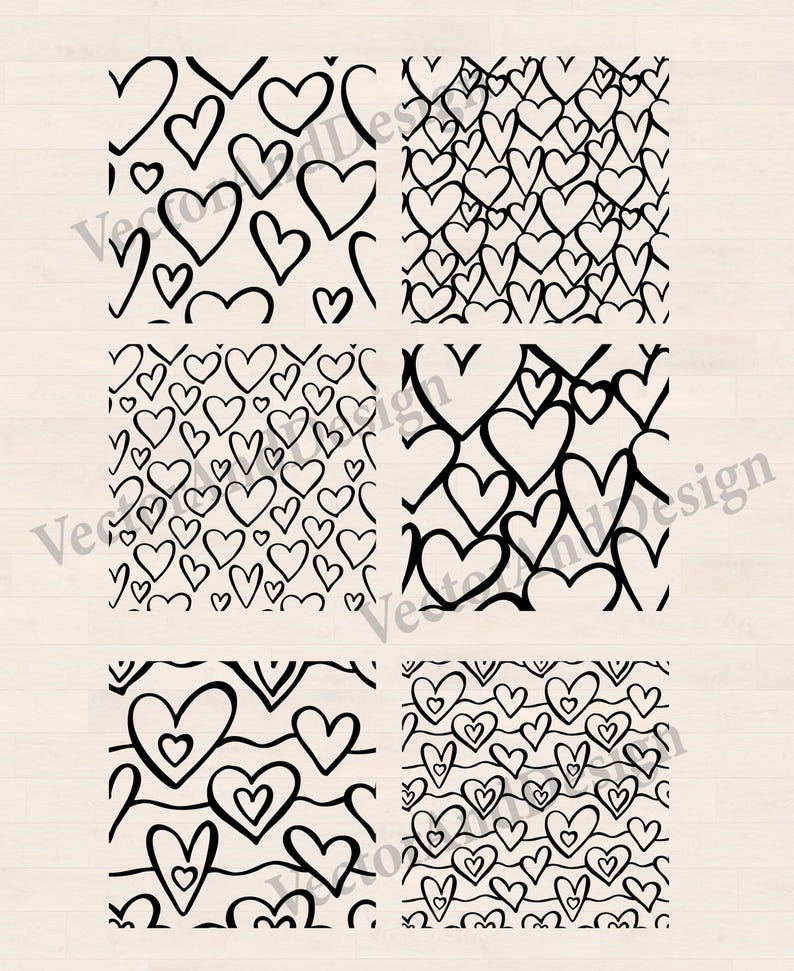 Seamless pattern heart svg, textile design valentine's background, print digital paper stencil