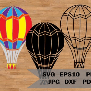 Plik do cięcia balonu na gorące powietrze Svg, plik do cięcia cyfrowego, projekt winylu balonowego, Adventure Svg, naklejka Travel Svg, plik do sylwetki Brother Cricut
