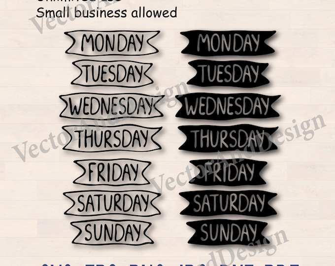 Weekly Planner Template Svg, Calendar Svg. Vector Cut File for Cricut ...