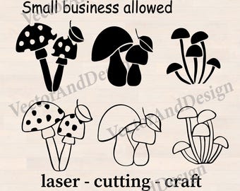 Mushrooms svg file, Forest plant png, Woodland Designs Nature Clipart