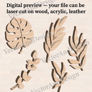 Tropical Leaves SVG, Monstera Leaf Clipart, Jungle Palm Leaf set of 12 (Digital Download)