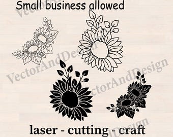 Sunflower svg, wedding flower cutting, line art svg, botanical Template png