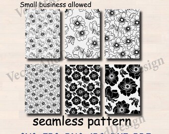 Anemone Seamless Pattern, Floral Digital Paper for Scrapbooking and Craft Projects