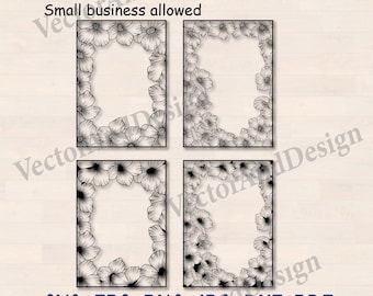 Sakura frame svg, Sakura wreath clipart wedding invitation, flower monogram cut file template