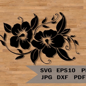 Linda plantilla de flores svg, plantilla de ramo de flores svg hawaiano, archivo de corte de plantilla, SVG para Cricut y Silhouette, plantilla tropical