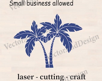 Palm Tree SVG, Tropical Palm Leaf Design, Cricut Cut File, Laser Cutting